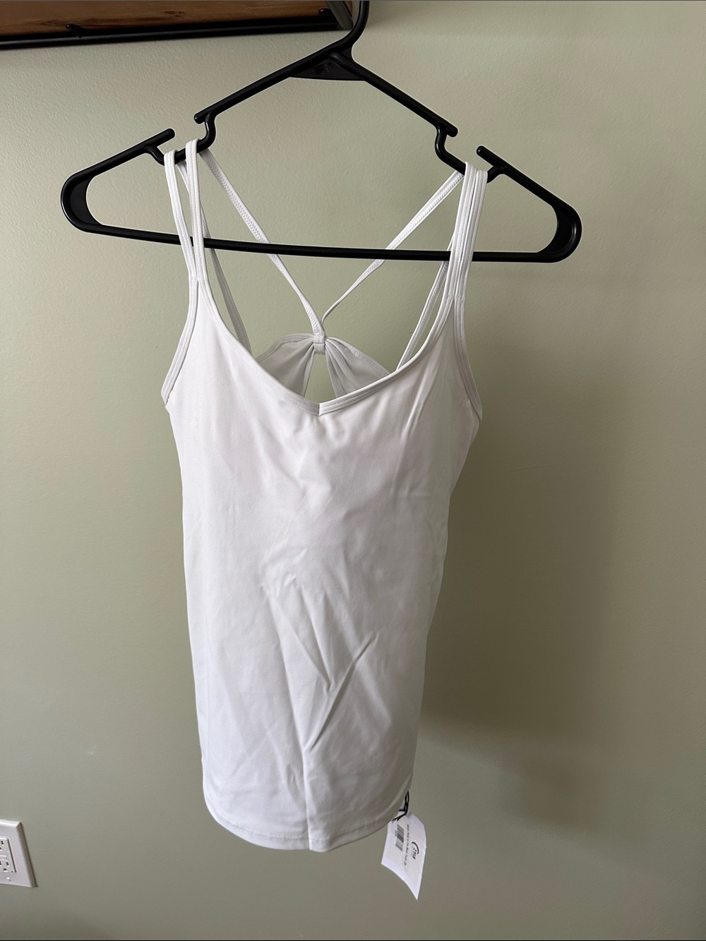 ZYIA White Double-Strap Tank with Knotted Back